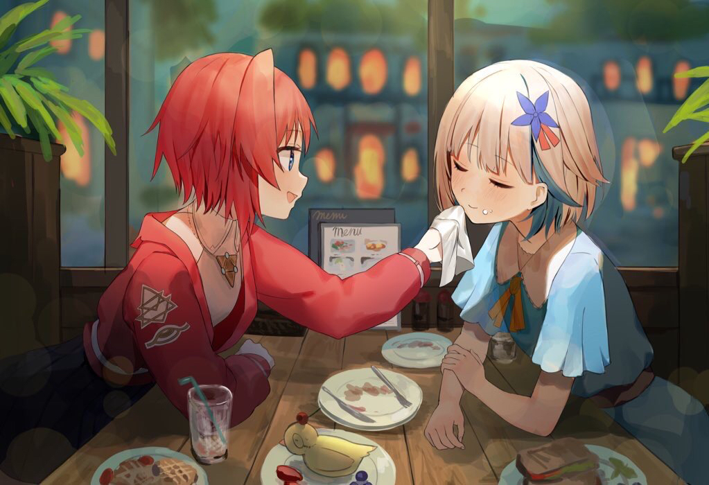 This is a pixiv picture whose title is お食事.