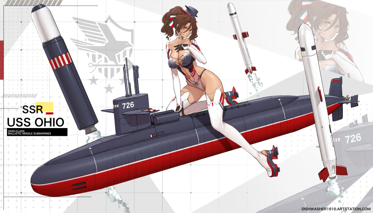 This is a pixiv picture whose title is USS Ohio.