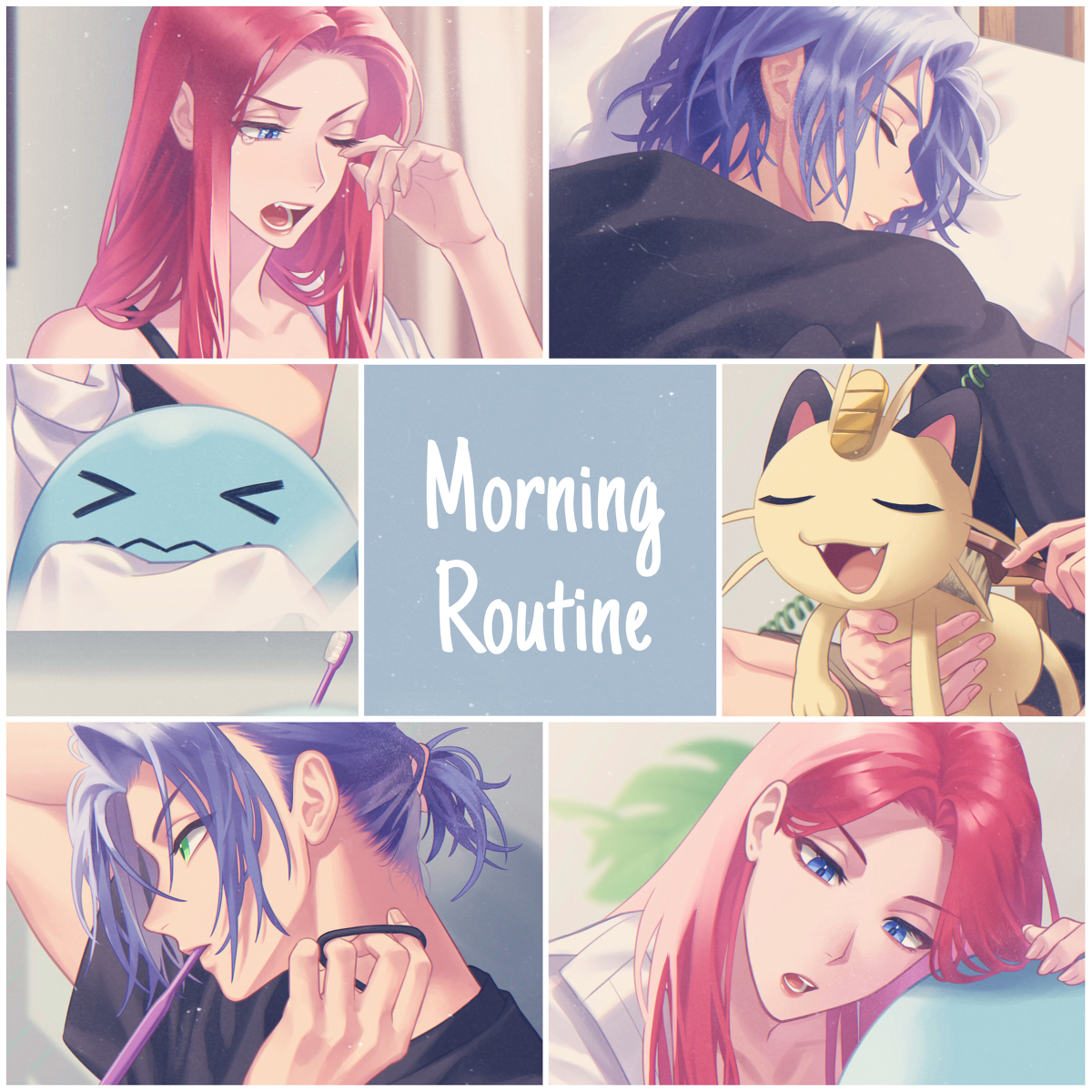 This is a pixiv picture whose title is Morning Routine.