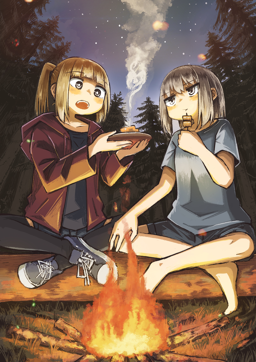 This is a pixiv picture whose title is 焚き火.