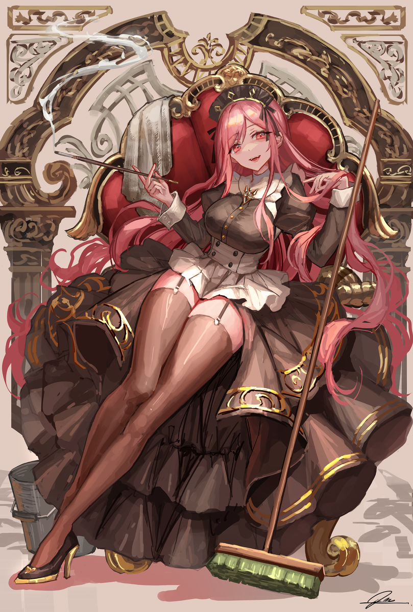This is a pixiv picture whose title is サボり魔メイド長.
