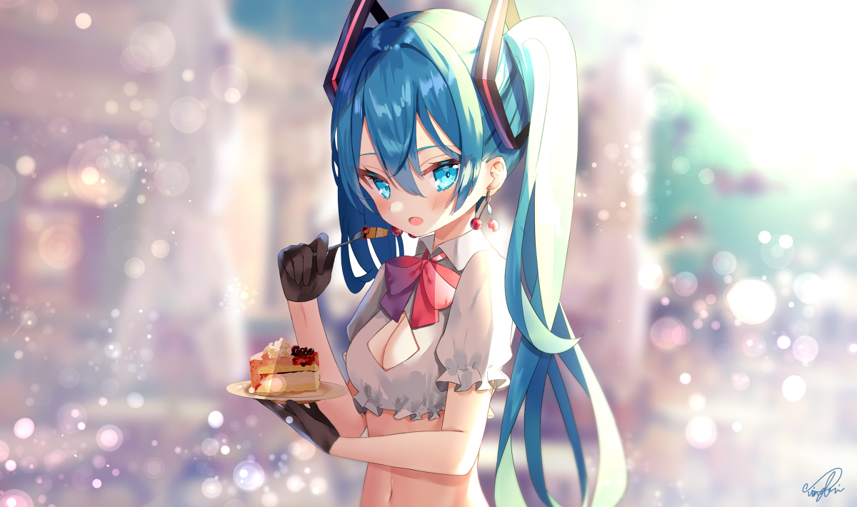 This is a pixiv picture whose title is 初音ミク生誕祭.