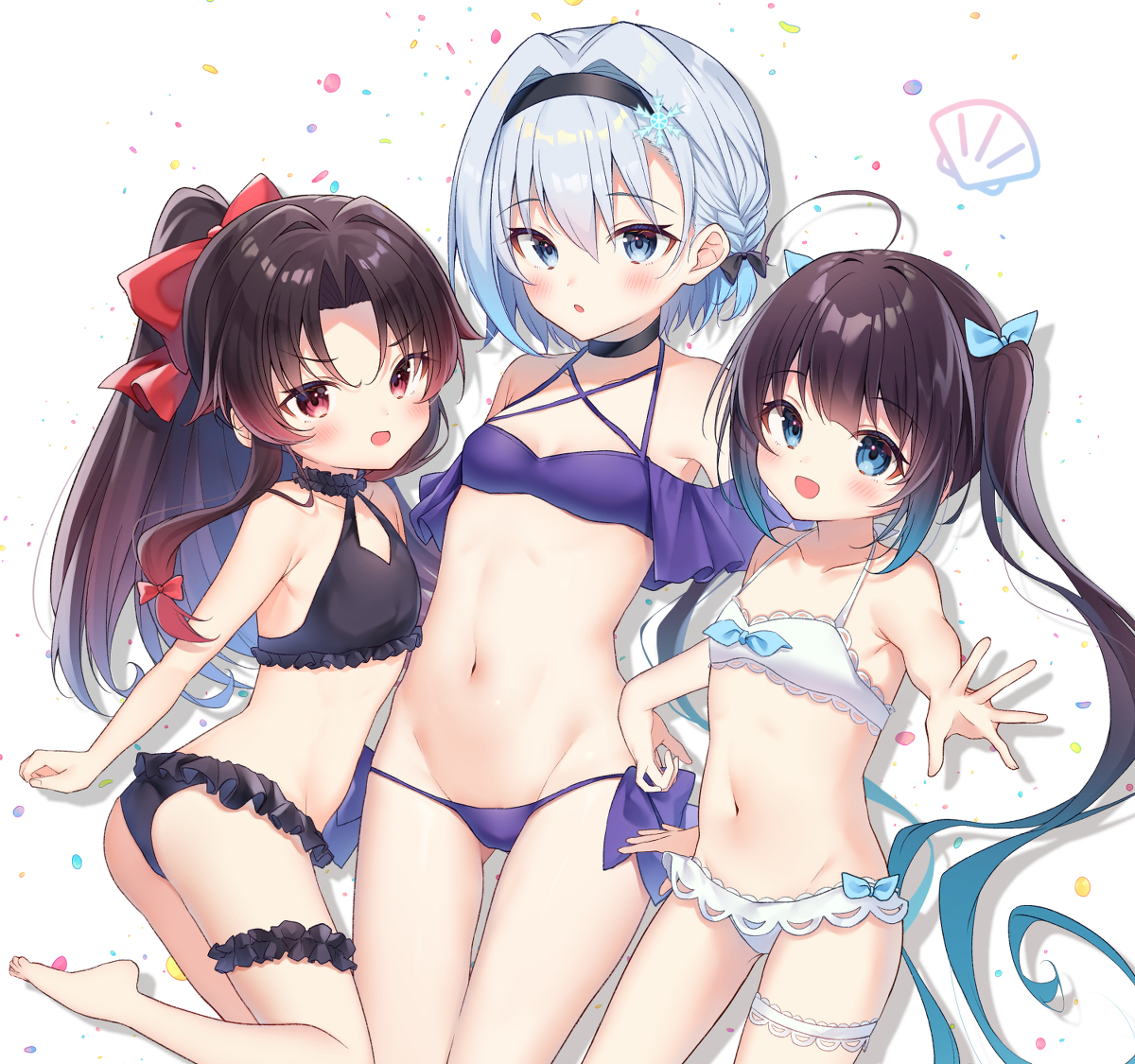 This is a pixiv picture whose title is 水着りゅうおうガールズ.