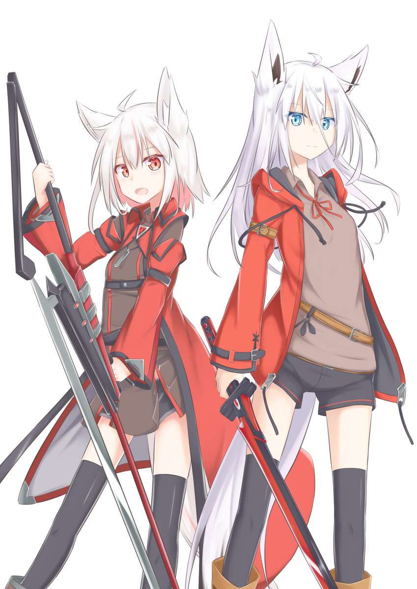 This is a pixiv picture whose title is ハクアちゃん＆クレアちゃん.