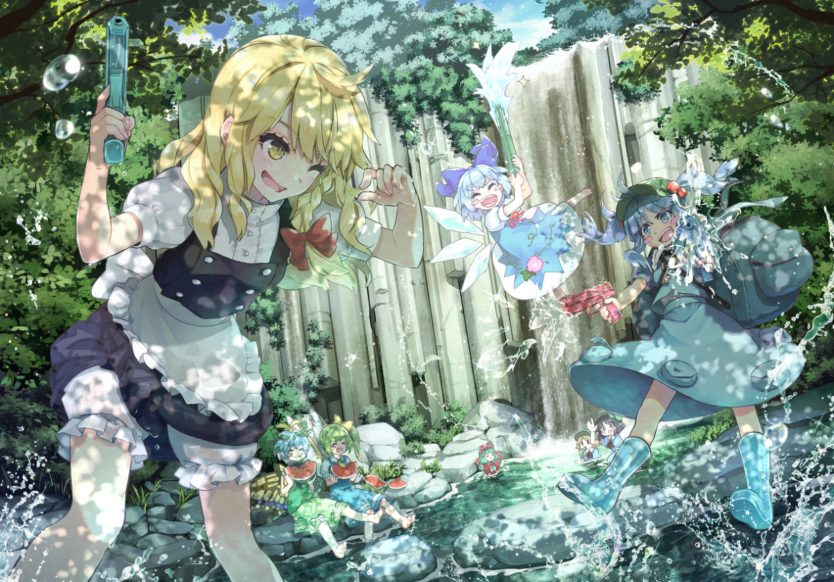 This is a pixiv picture whose title is 幻想郷の夏遊び.