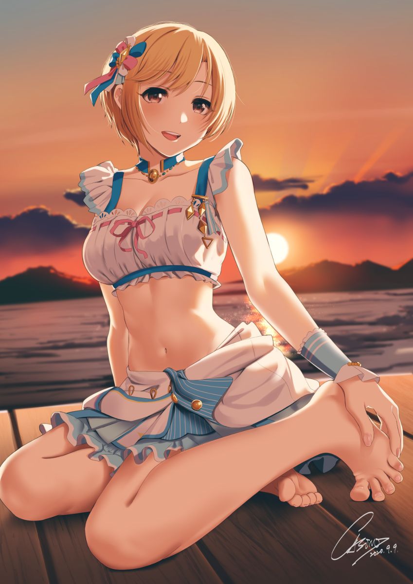 This is a pixiv picture whose title is 夕日と夕美.
