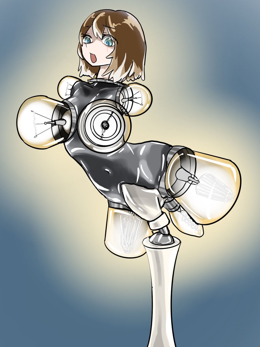 This is a pixiv picture whose title is 電球型女子.