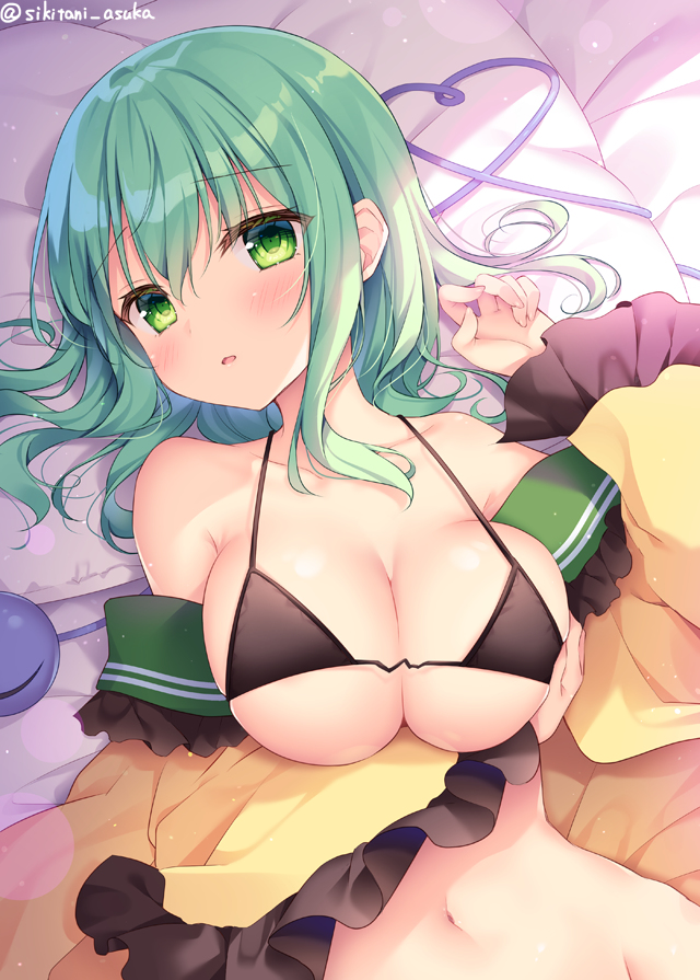 This is a pixiv picture whose title is 「…誘ってるんだよ？」.