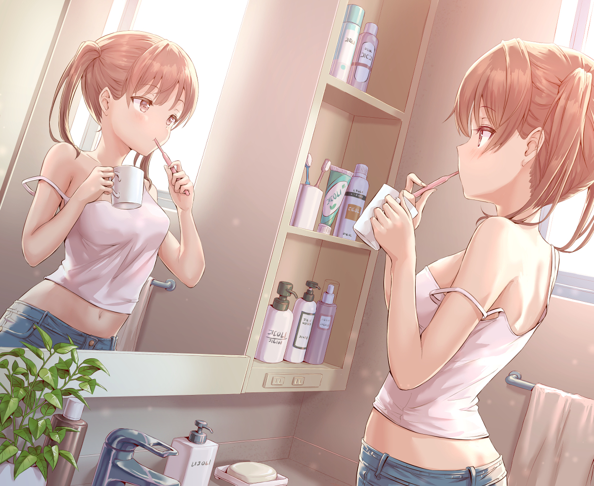 This is a pixiv picture whose title is 朝.