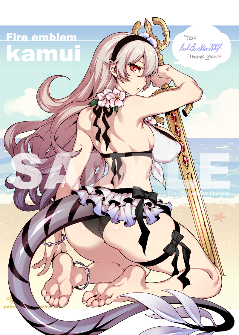 This is a pixiv picture whose title is Fire emblem - Kamui (swimsuit).