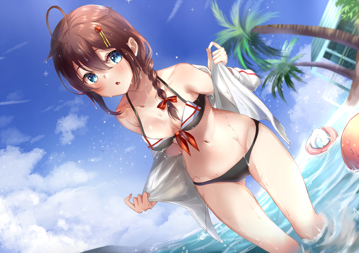 This is a pixiv picture whose title is 滴る時雨Summer！！.