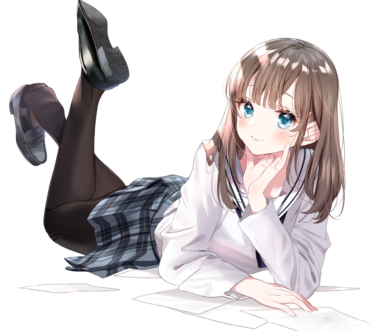 This is a pixiv picture whose title is ローファーの女の子.