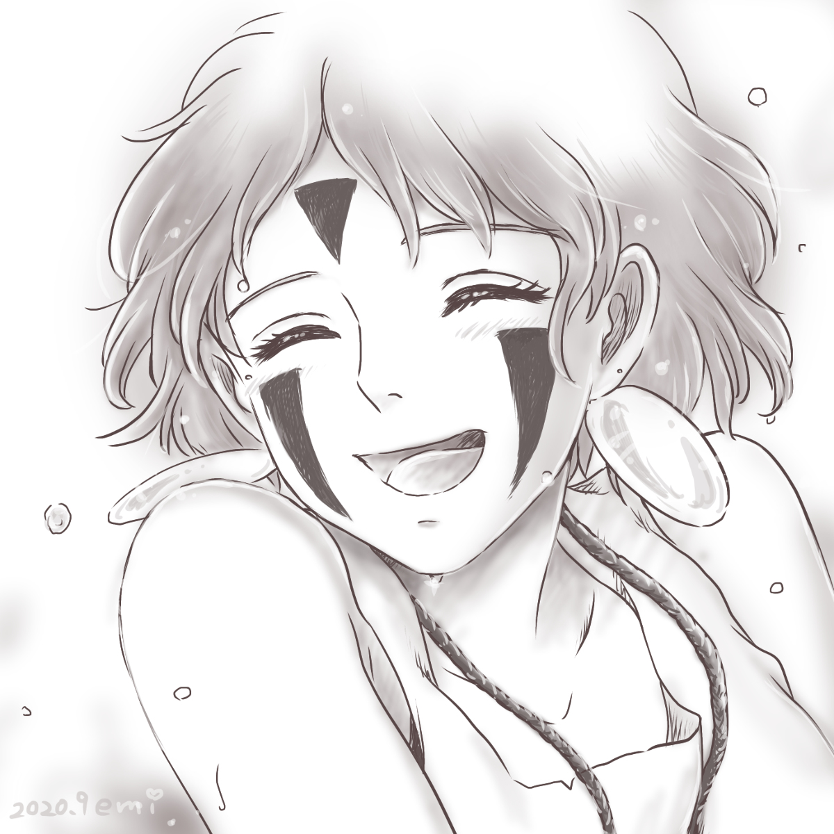 This is a pixiv picture whose title is 笑顔で.