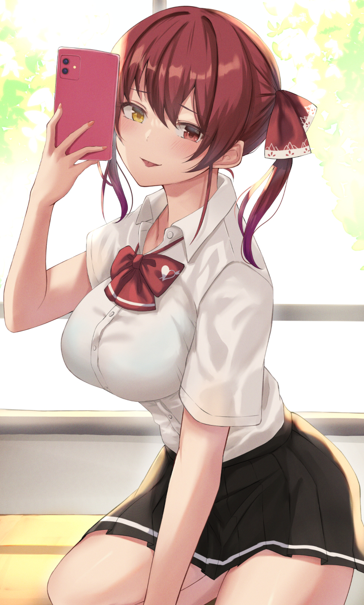 This is a pixiv picture whose title is 17歳JKマリンちゃん👿.