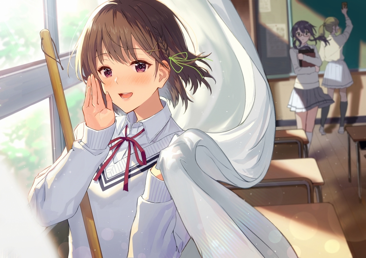 This is a pixiv picture whose title is 「 今日一緒にかえろ？ 」.