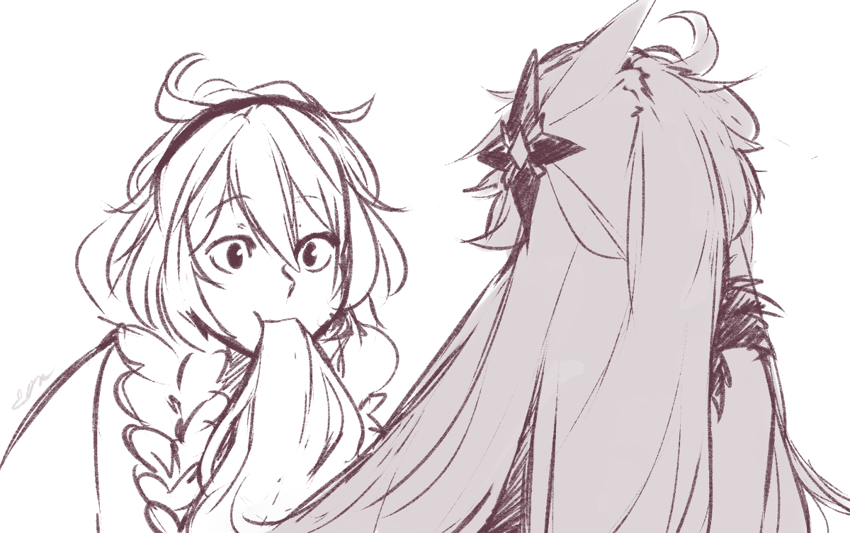 This is a pixiv picture whose title is nom nom tasty hair.