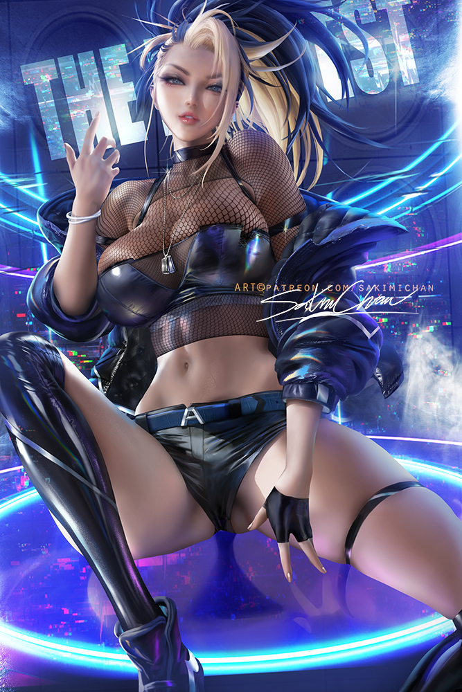 This is a pixiv picture whose title is KDA阿卡丽 KDA Akali pinup.