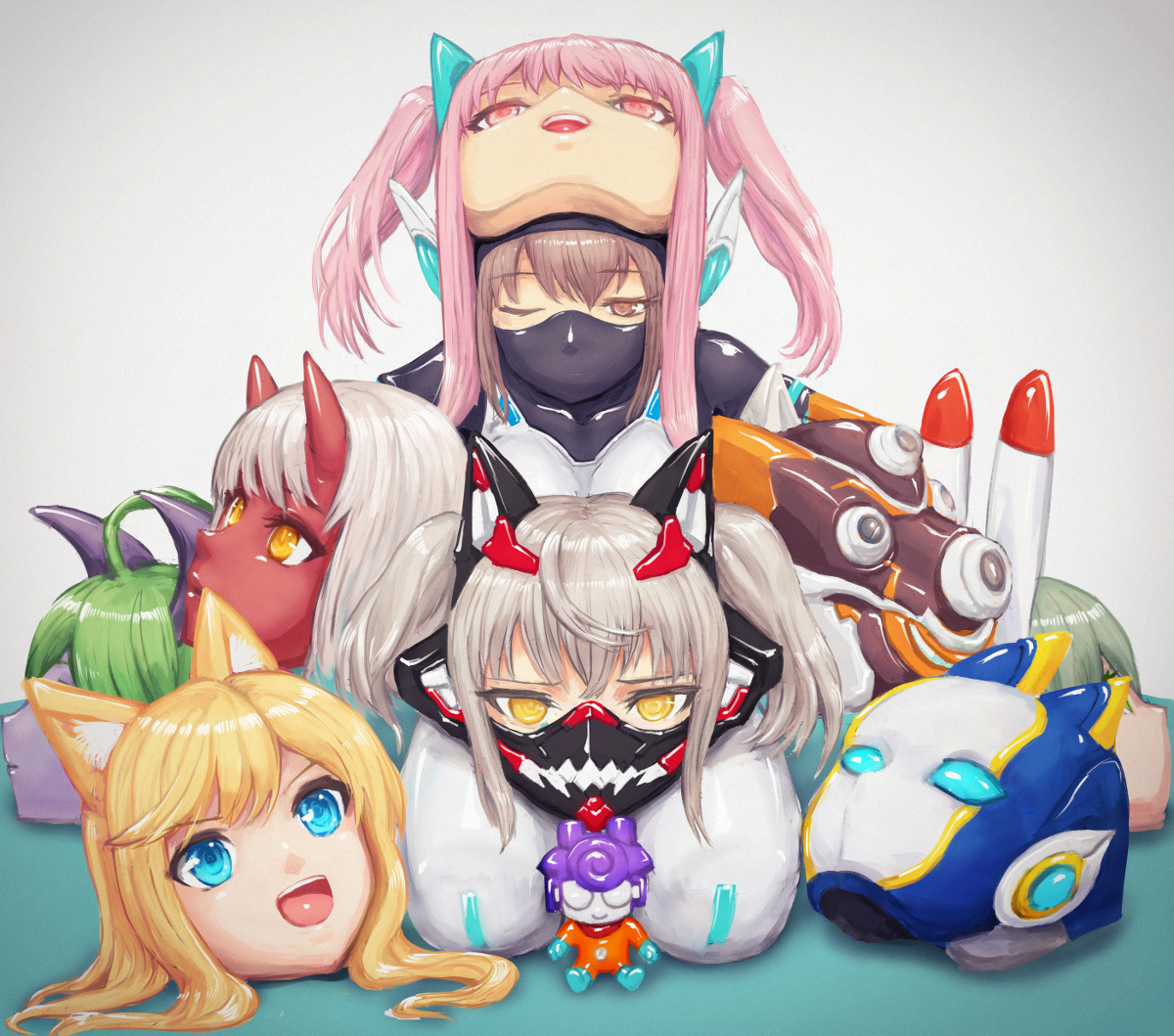 This is a pixiv picture whose title is マスクのコレクター.