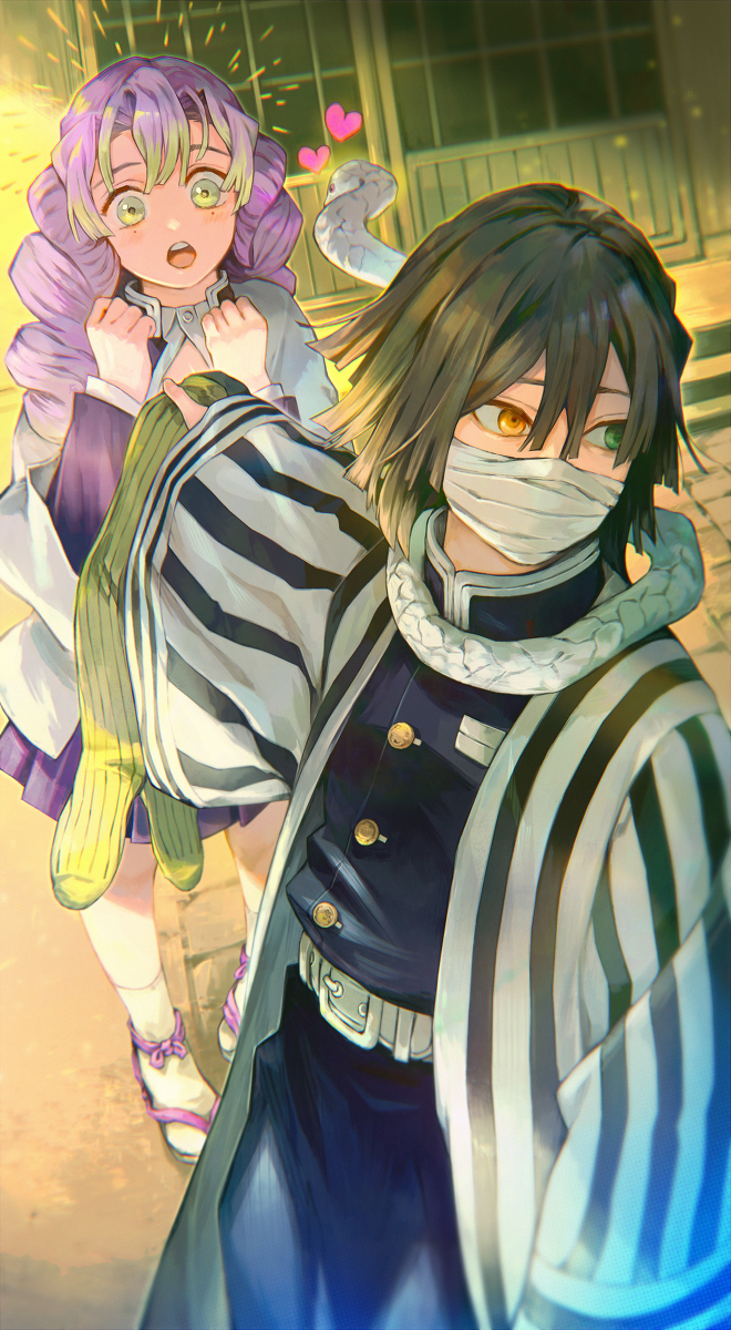 This is a pixiv picture whose title is 蛇柱・伊黒小芭内.