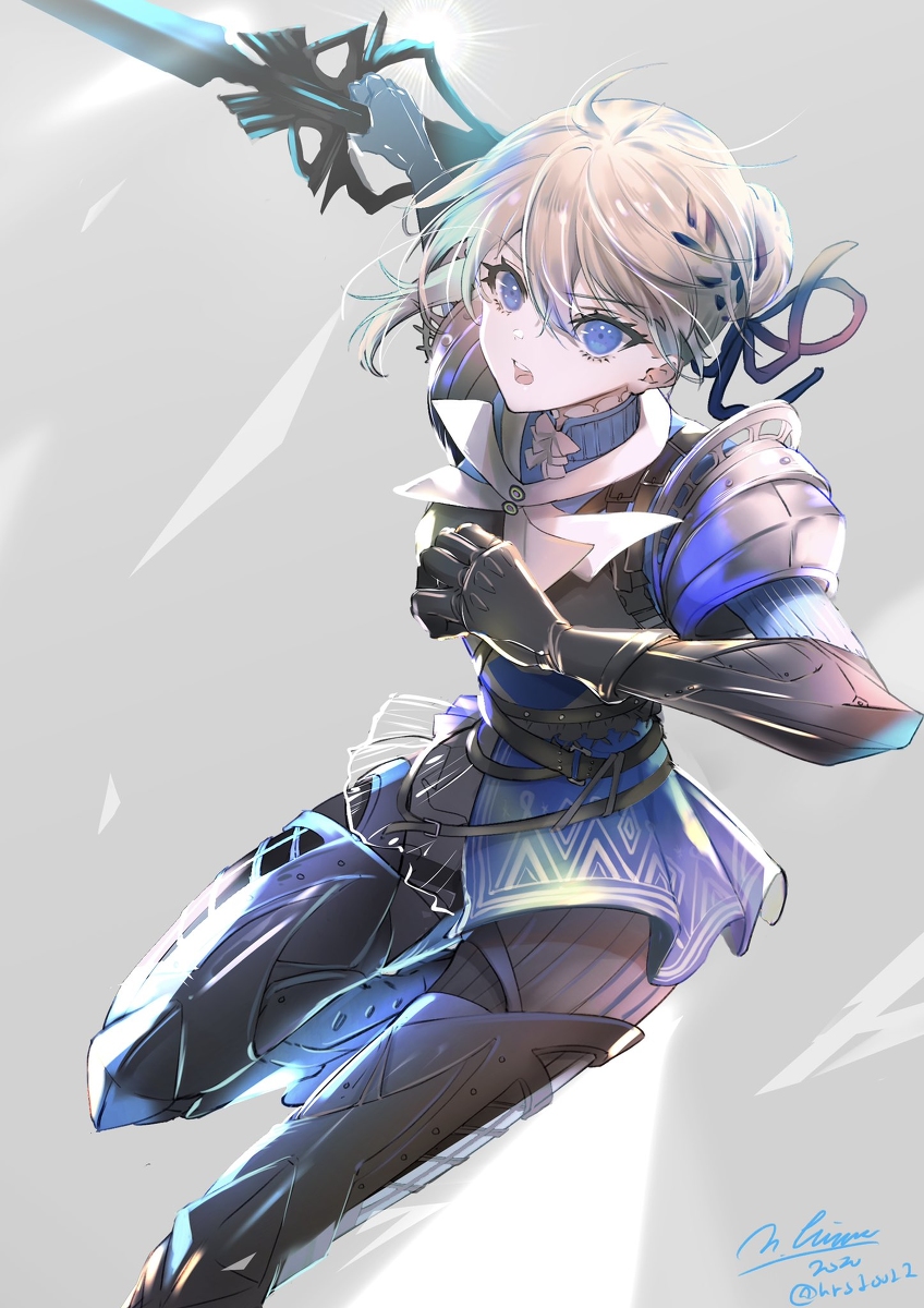 This is a pixiv picture whose title is 〔knight〕girl.