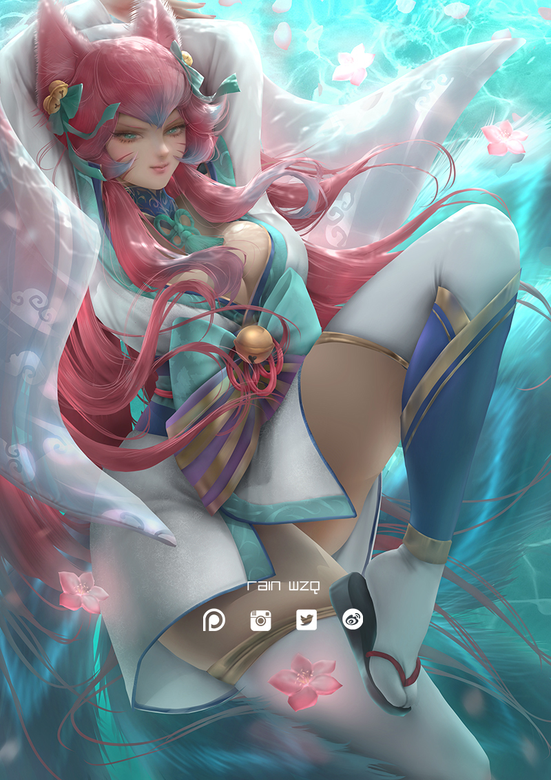 This is a pixiv picture whose title is Blossom Spirit Ahri.