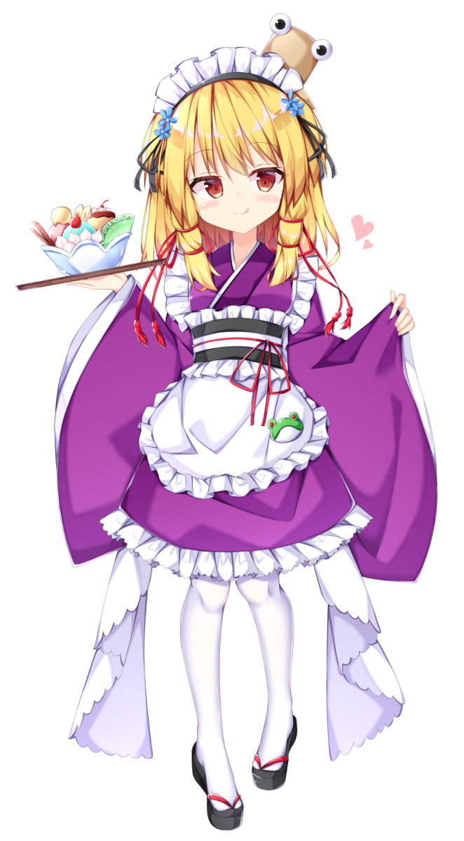 This is a pixiv picture whose title is 和風メイド諏訪子ちゃん.