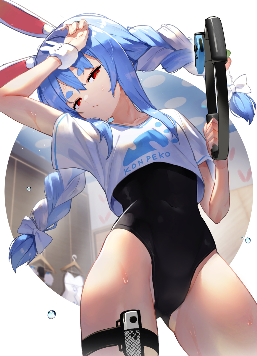 This is a pixiv picture whose title is 筋トレぺこら.