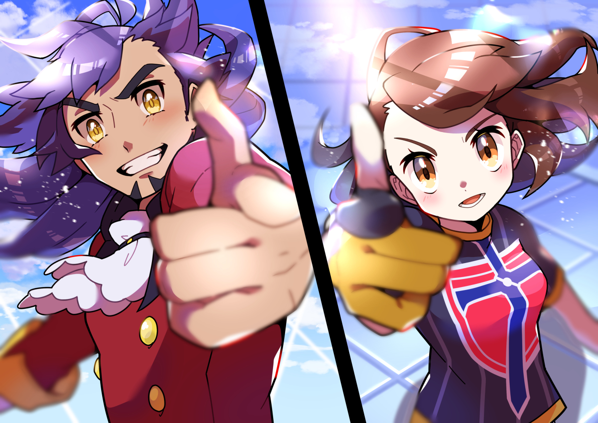 This is a pixiv picture whose title is ダンデvsユウリ.