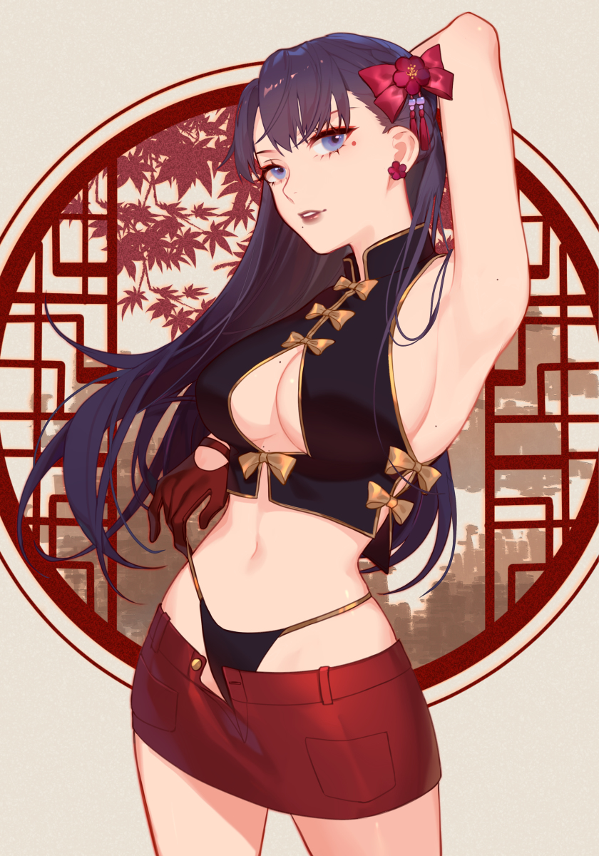 This is a pixiv picture whose title is red.