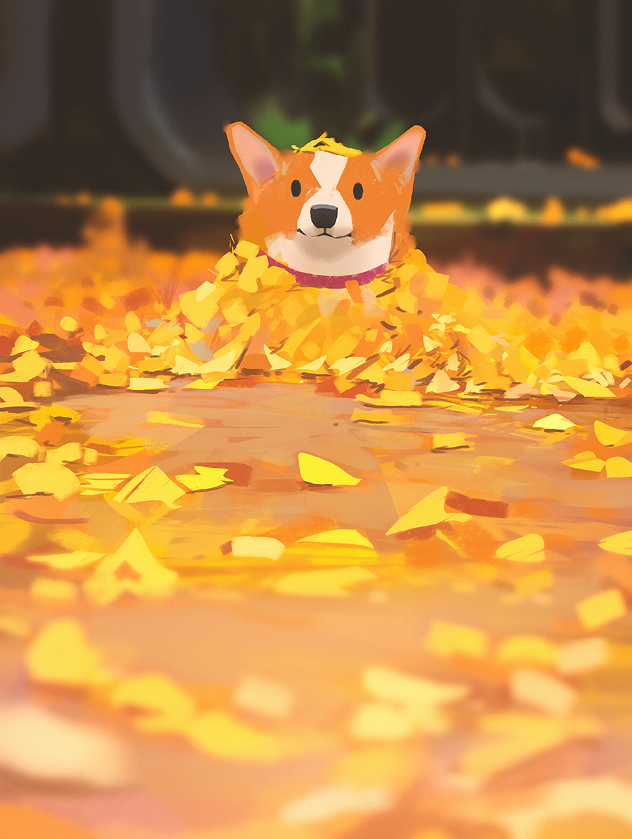 This is a pixiv picture whose title is Autumn dogs.