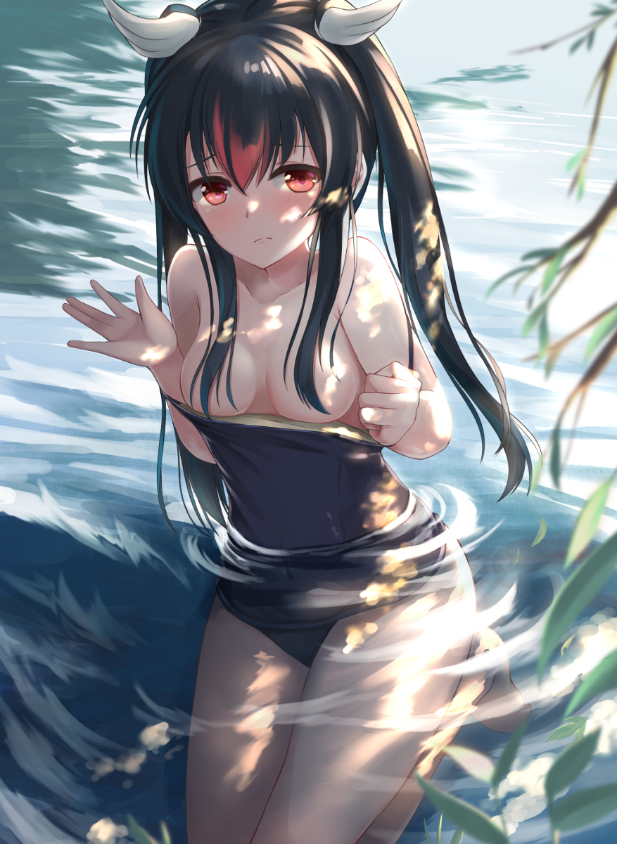 This is a pixiv picture whose title is スク水鳴ちゃん.