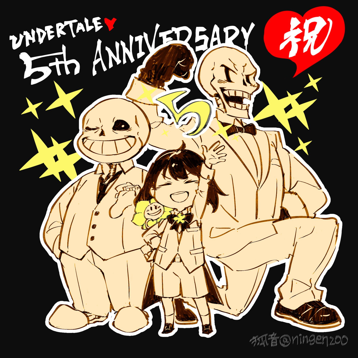 This is a pixiv picture whose title is 5th Anniversary!!.