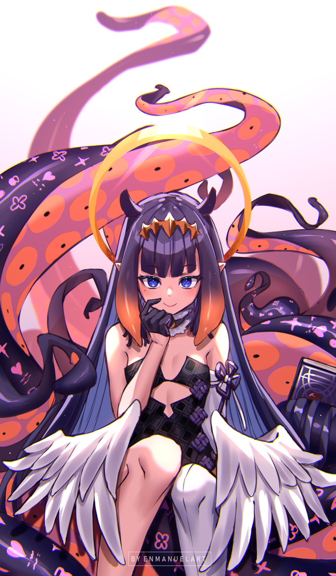 This is a pixiv picture whose title is Ninomae Ina'nis.