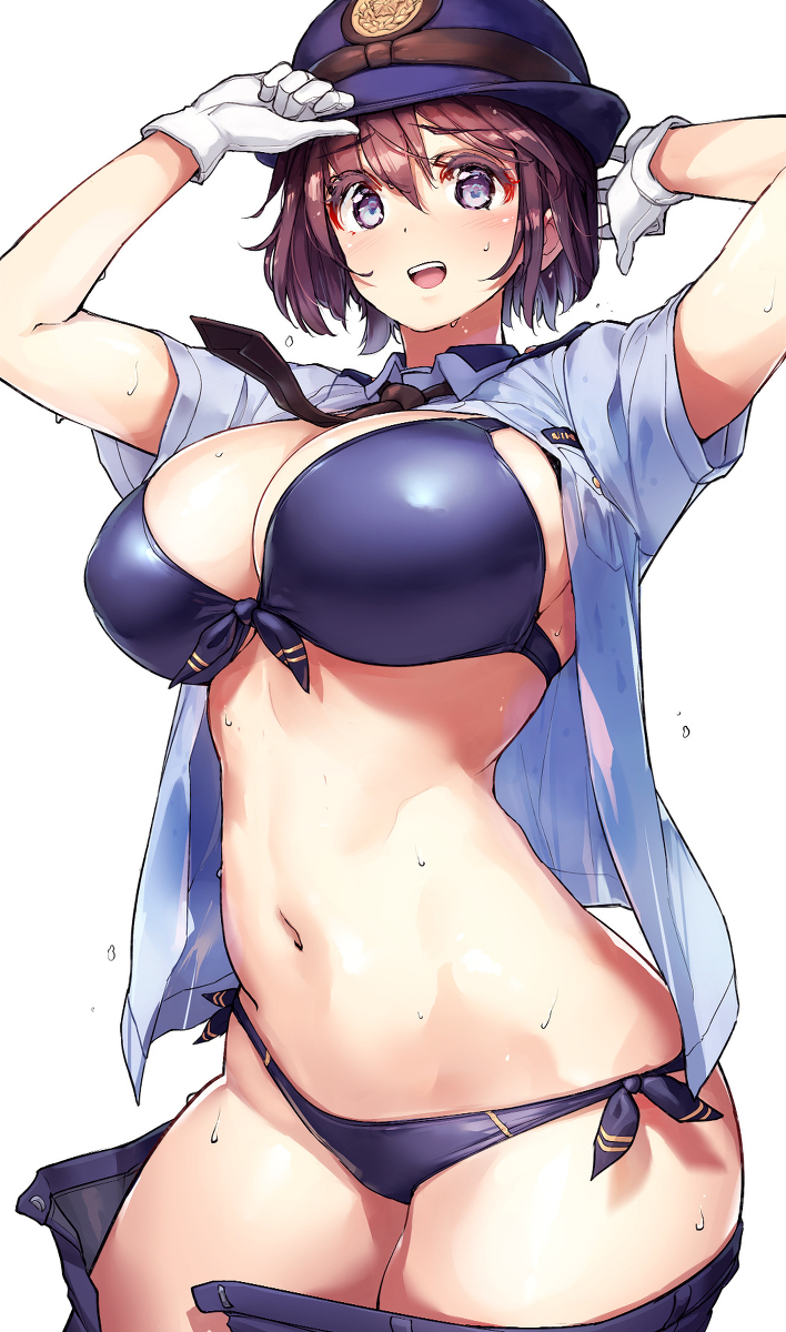 This is a pixiv picture whose title is クールビズやりすぎ警察ちゃん.