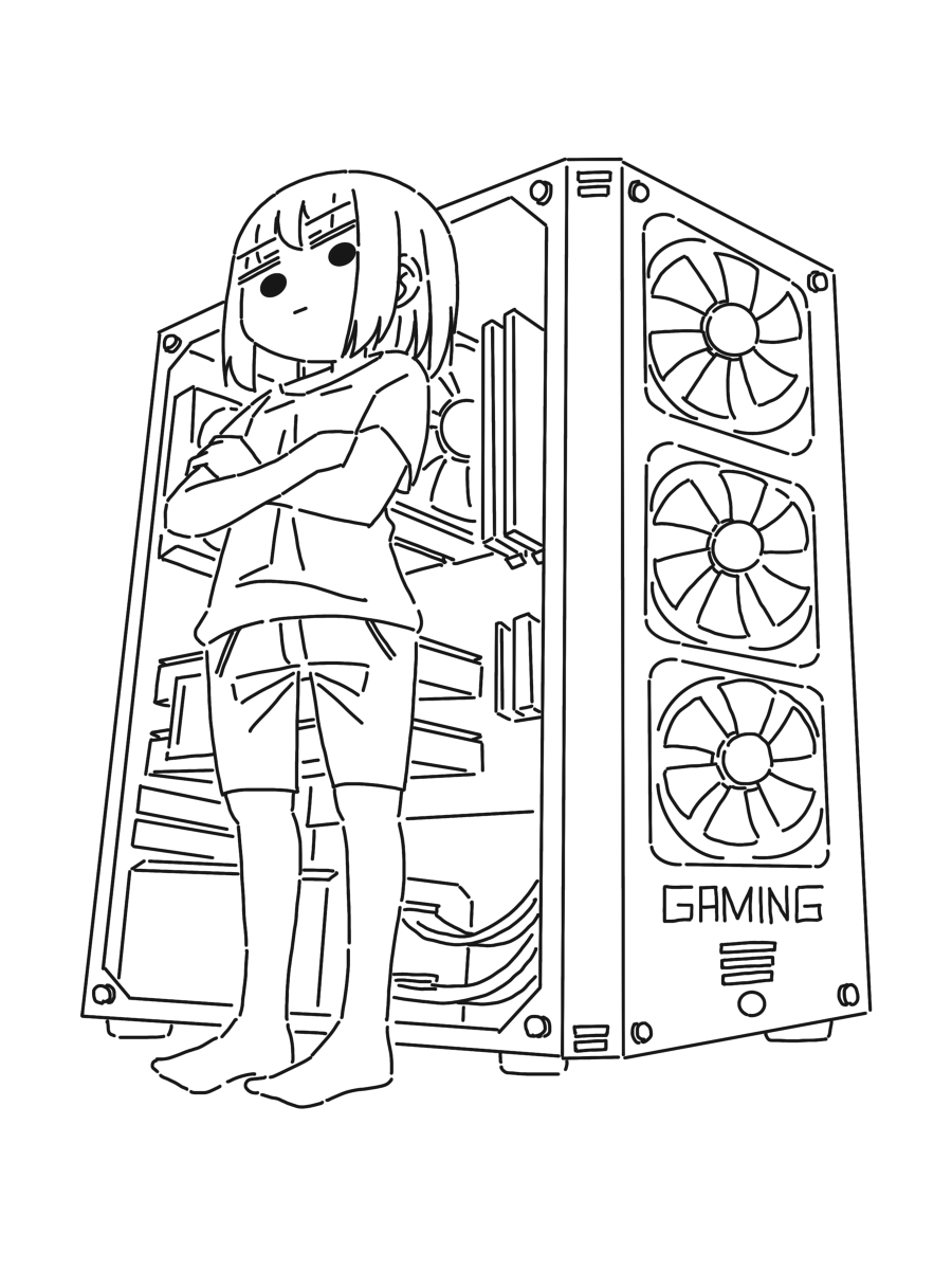 This is a pixiv picture whose title is ゲーミングPC.