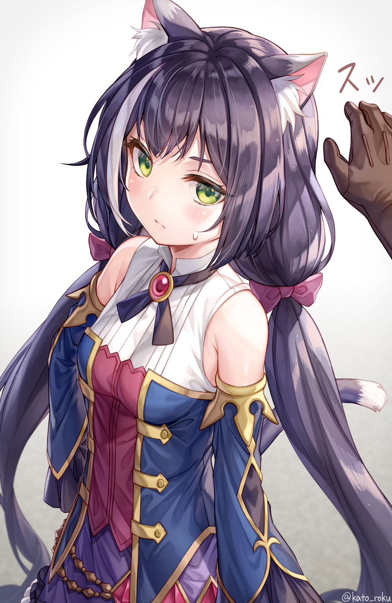 This is a pixiv picture whose title is 頭に手を近づけると耳が下がるキャルちゃん.