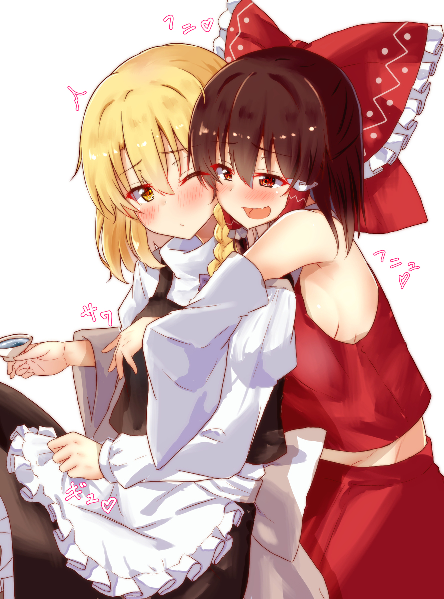 This is a pixiv picture whose title is レイマリ落書き.