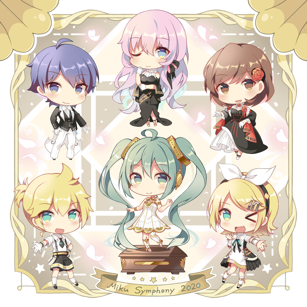 This is a pixiv picture whose title is 「初音ミクシンフォニー2020 5th Anniversary」.