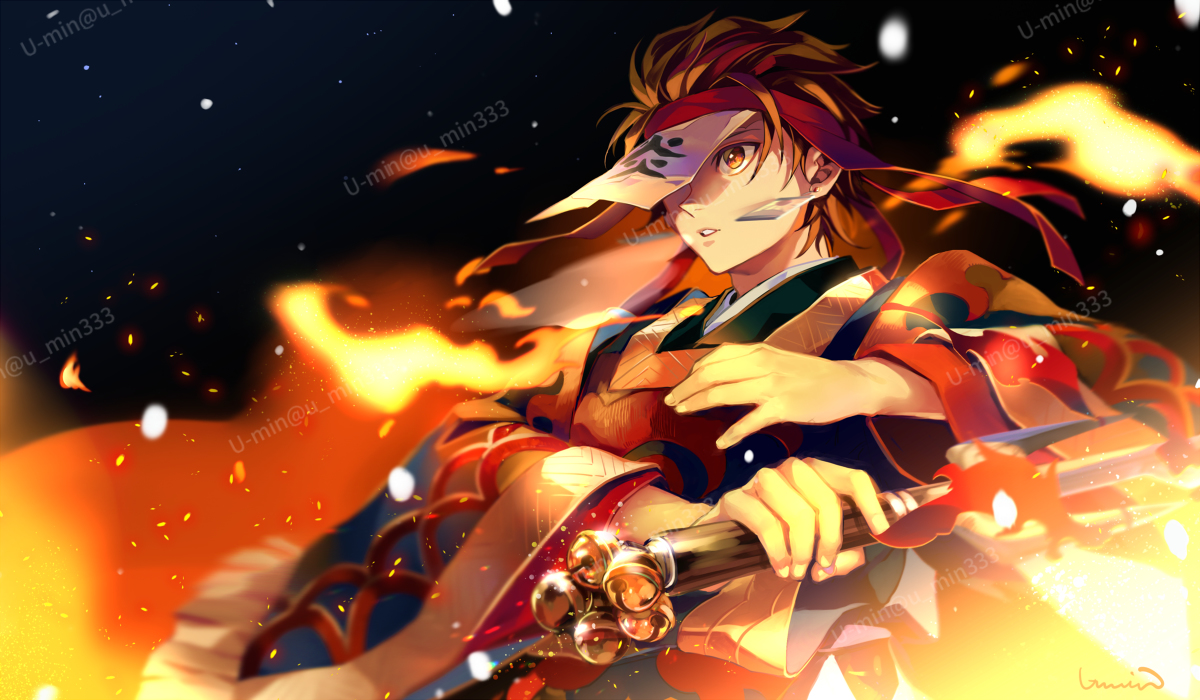 This is a pixiv picture whose title is ヒノカミ神楽.