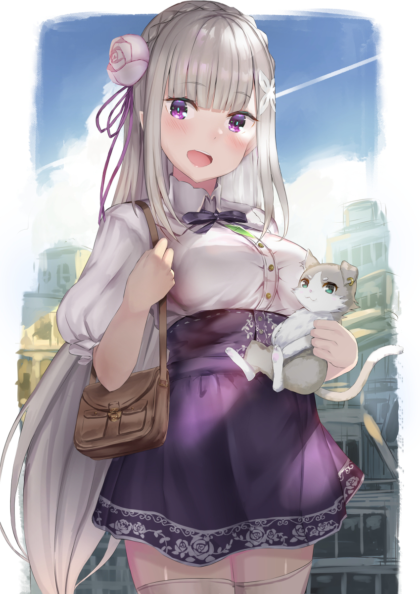 This is a pixiv picture whose title is ちょいロリータ風衣装エミリアたん.