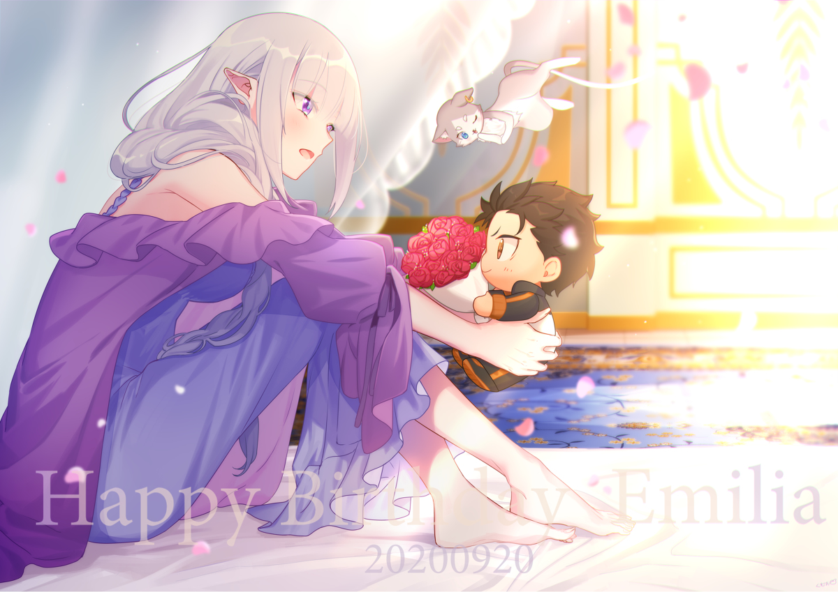 This is a pixiv picture whose title is エミリア誕生日2020.