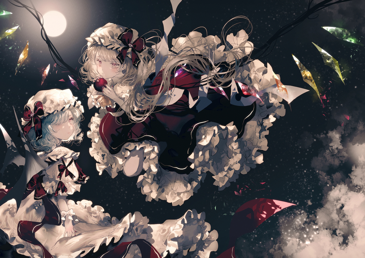 This is a pixiv picture whose title is 月光の遊覧飛行.