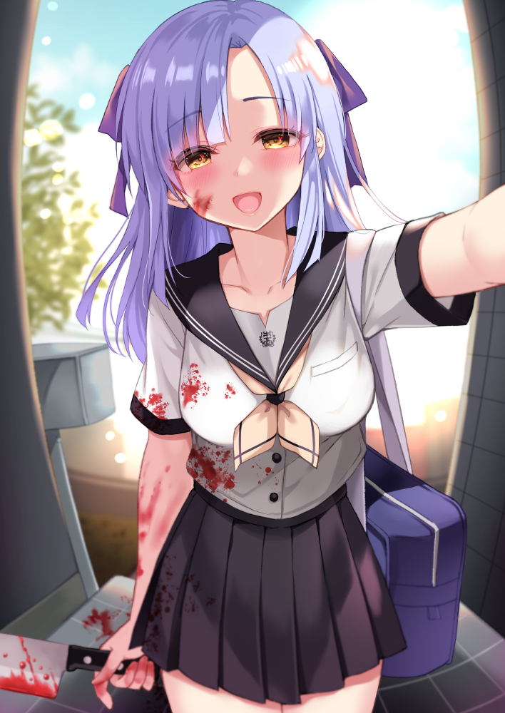 This is a pixiv picture whose title is 悪い人はやっつけてきたから、今日はちゃんと学校に来てね。.