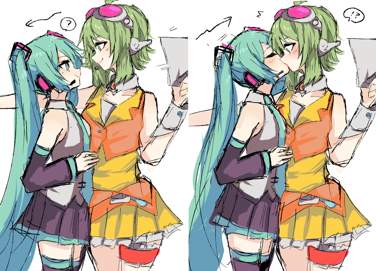 This is a pixiv picture whose title is GUMIKU GUMI x 初音ミク log22.