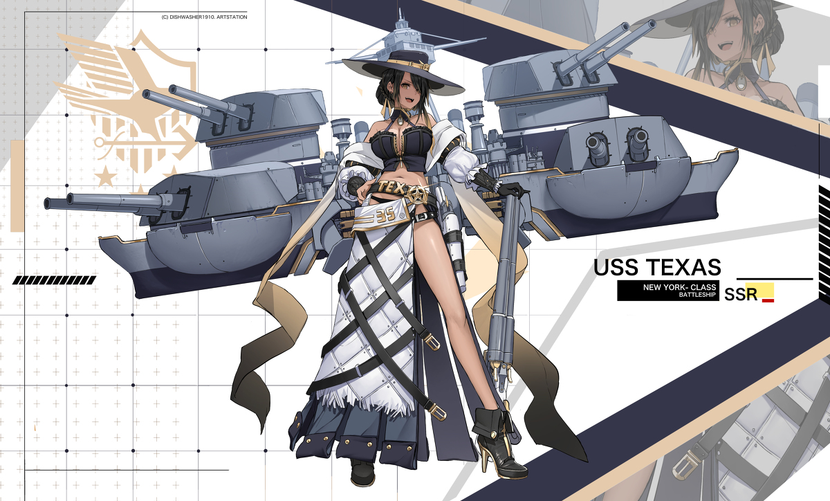 This is a pixiv picture whose title is USS Texas.