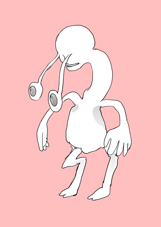 This is a pixiv picture whose title is 発掘された化石から復元された　Fall Guys　想像図.
