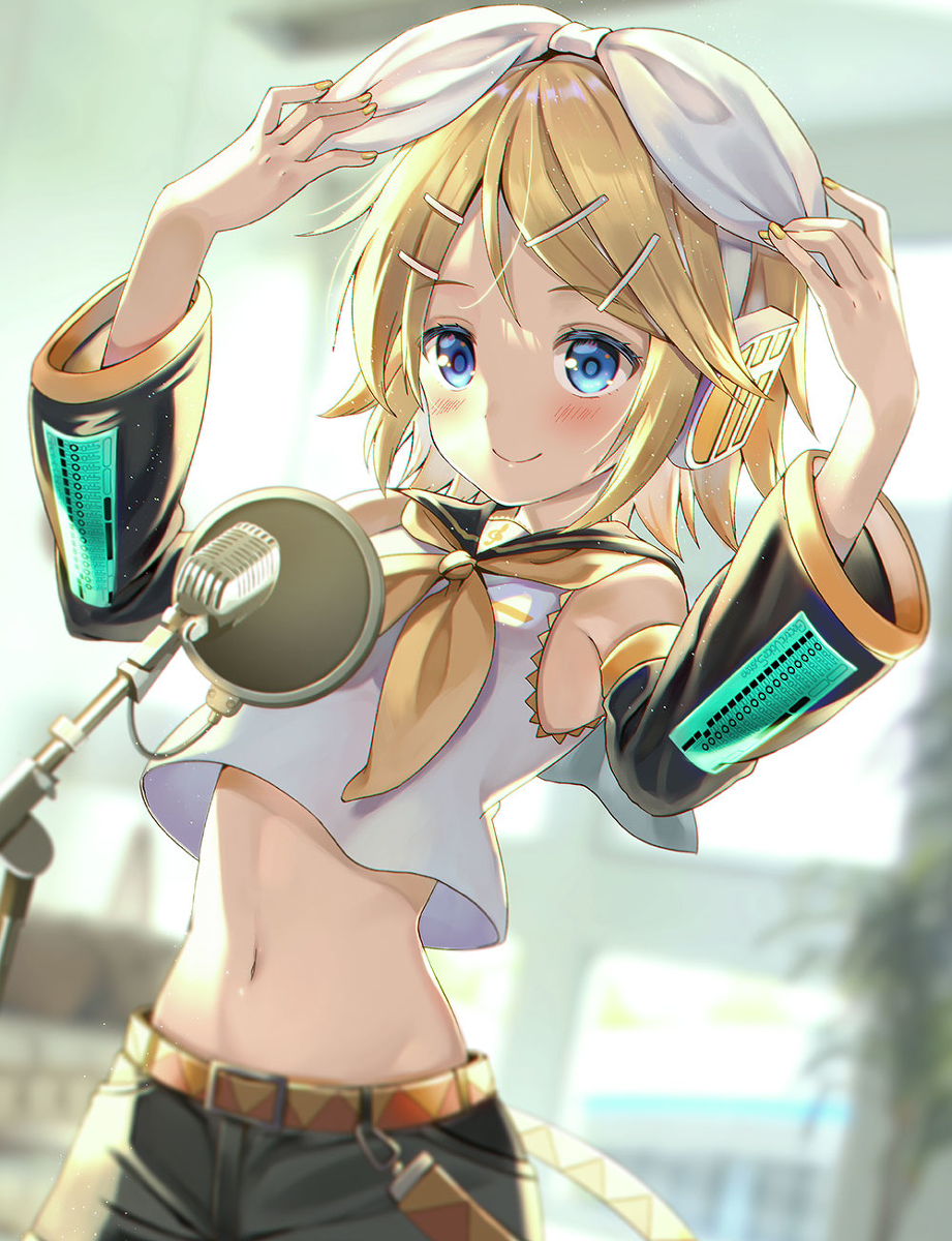 This is a pixiv picture whose title is レコーディング後にリンちゃんをいっぱい褒めてみた.