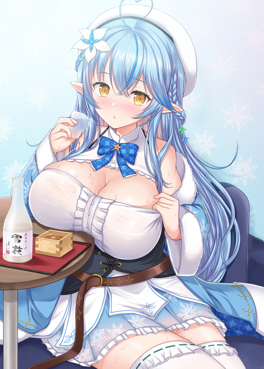 This is a pixiv picture whose title is 日本酒大好きラミィママ.