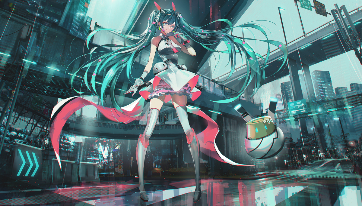 This is a pixiv picture whose title is 初音ミク GALAXY LIVE 2020.