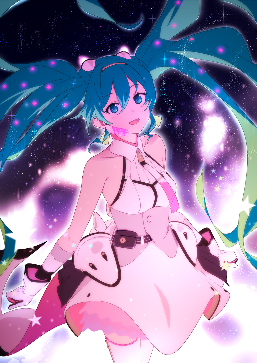 This is a pixiv picture whose title is 初音ミク GALAXY LIVE 2020　応援イラスト.